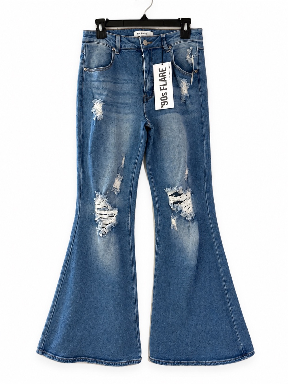 Almost Famous ’90s Flare Distressed Jeans Size 9 NWT